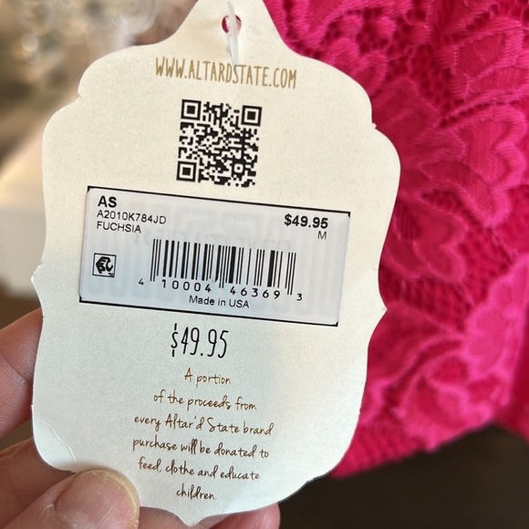 ALTAR’D STATE FUCHIA LACE CORSET CROP TOP SIZE M - Picture 7 of 10